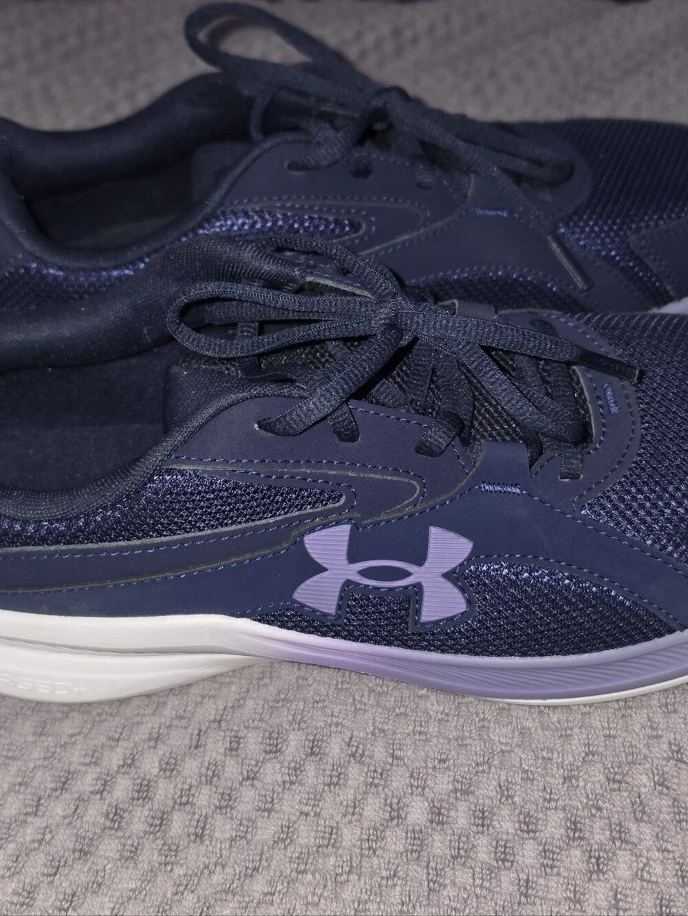 Under Armour Assert Charged+ Running Shoes - Navy Blue with Yellow Accent